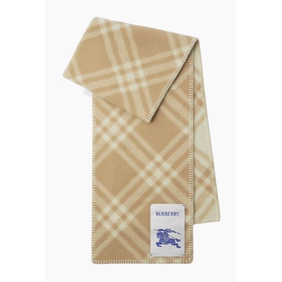Burberry Check Wool Scarf Archive Beige 8079251 - Picture 1 of 9